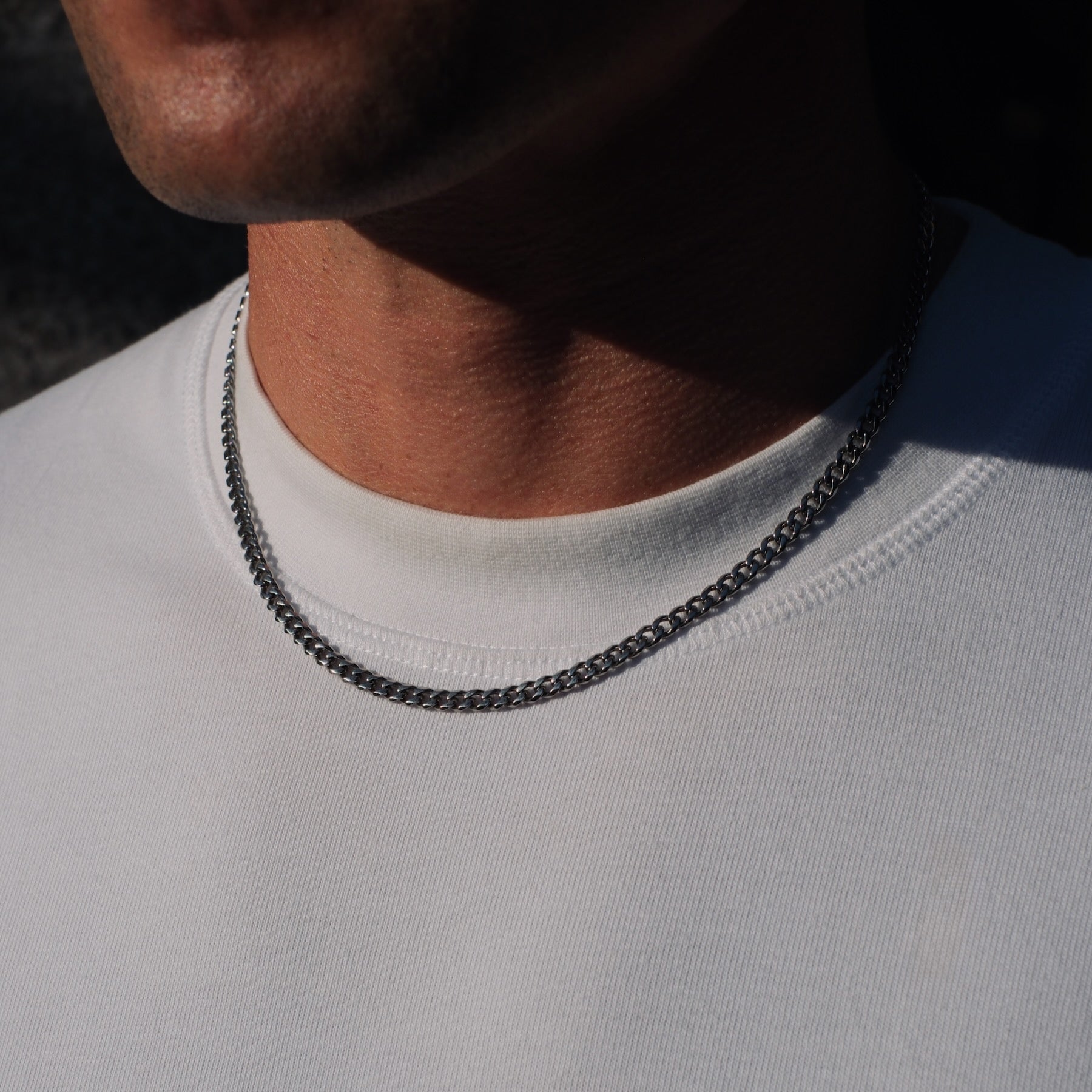 K12 - SILVER CUBAN CHAIN - 4MM