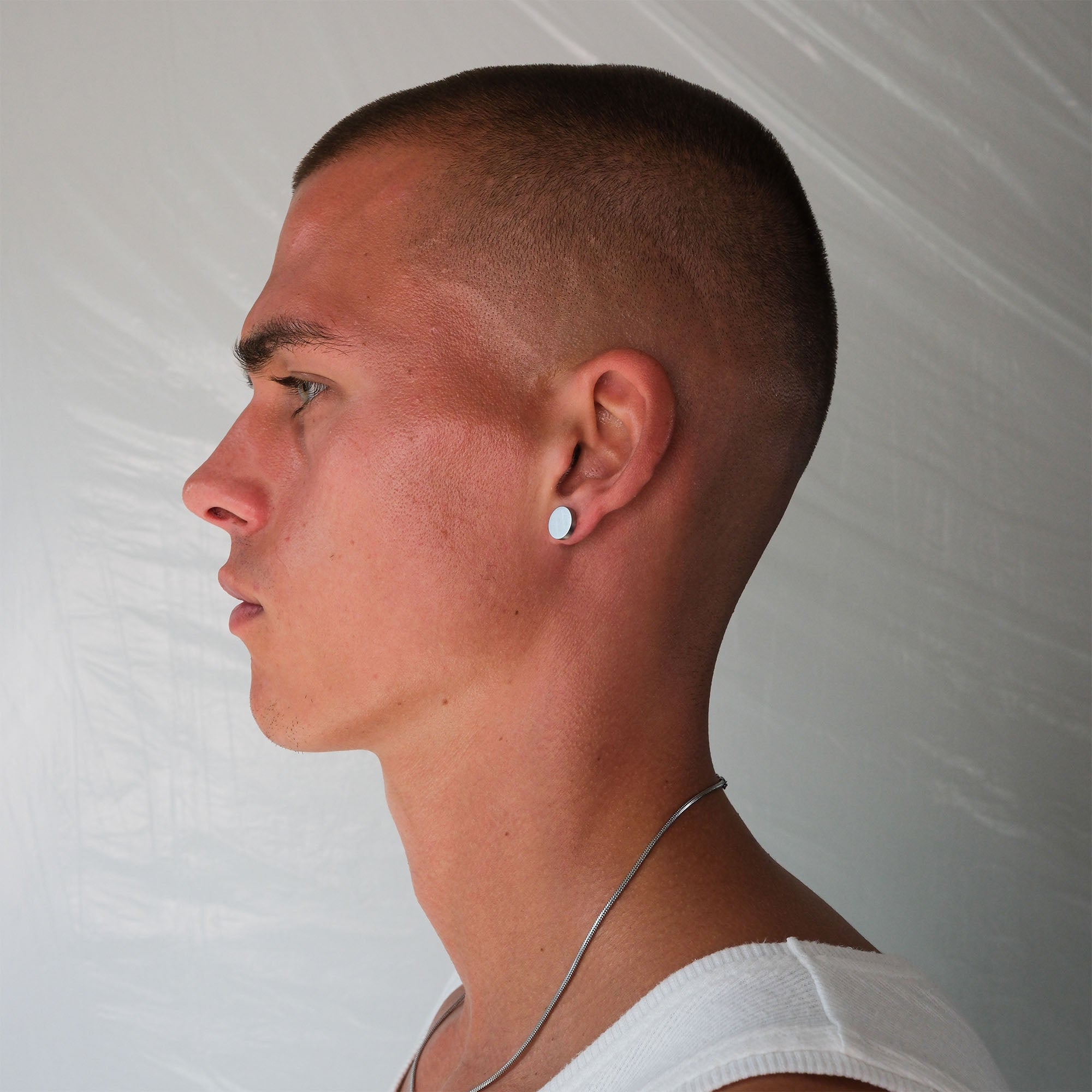 K12 - SILVER STEEL STUD EARRING