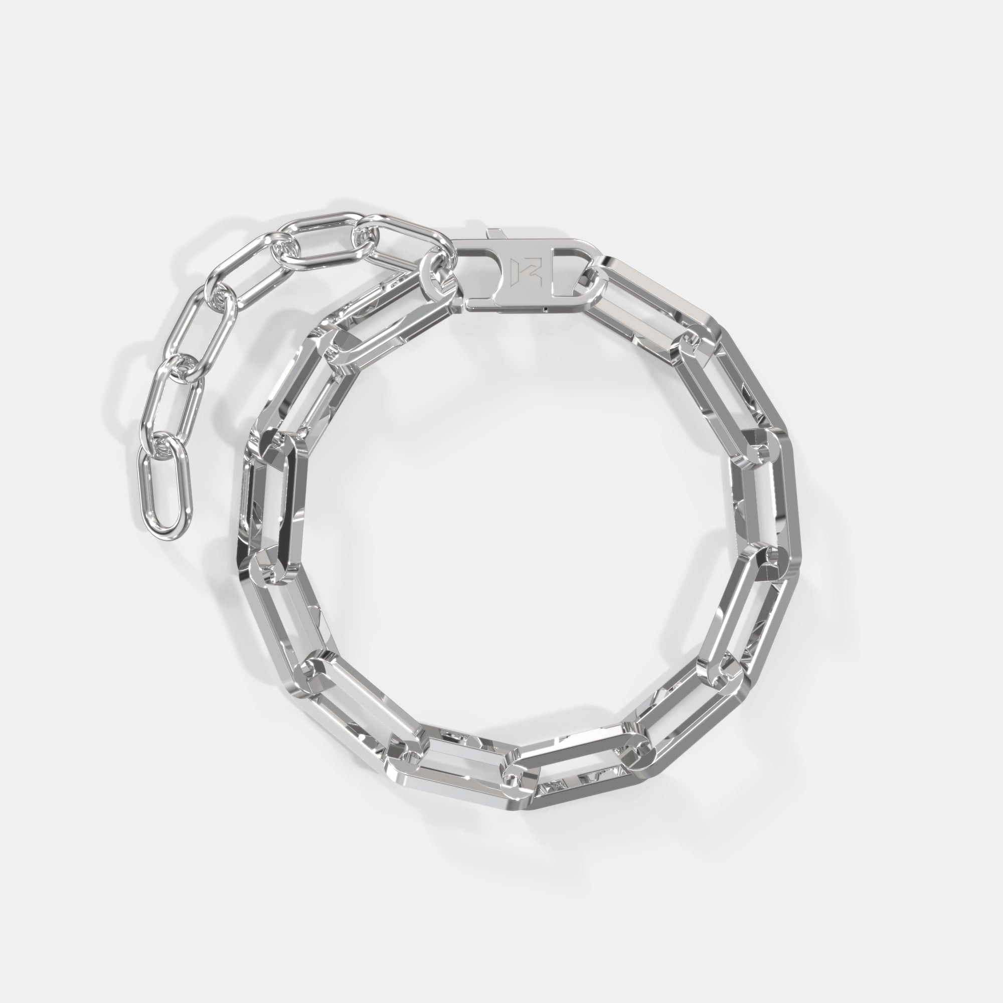 K12 - SILVER BOLD PAPERCLIP BRACELET - 9MM