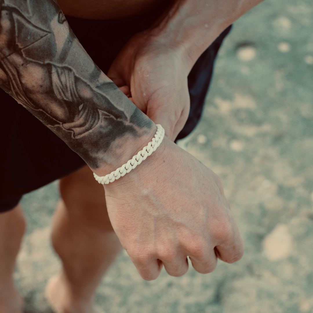 K12 - WHITE CUBAN BRACELET - 8MM