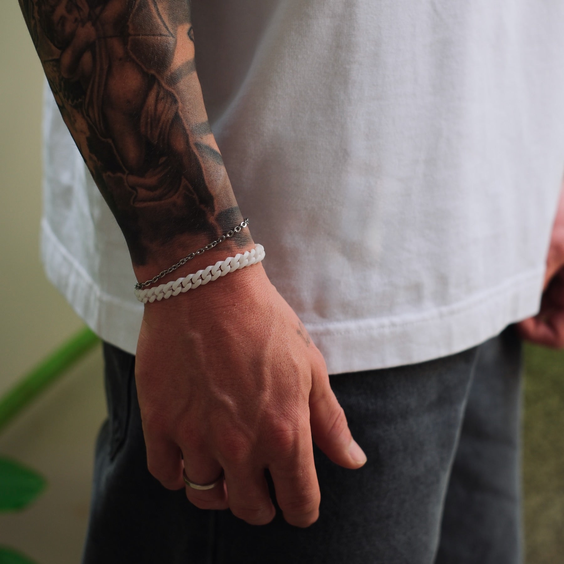 K12 - WHITE CUBAN BRACELET - 8MM