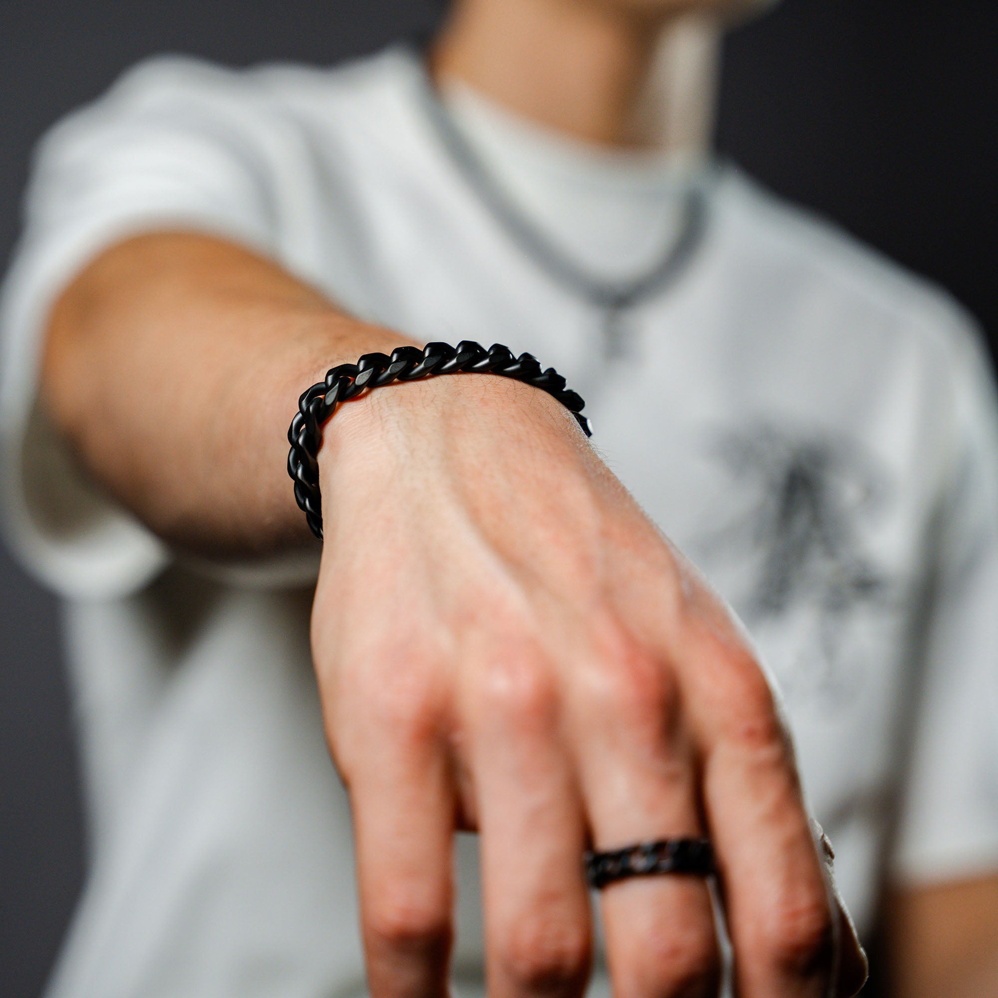 K12 - BLACK CUBAN BRACELET - 8MM