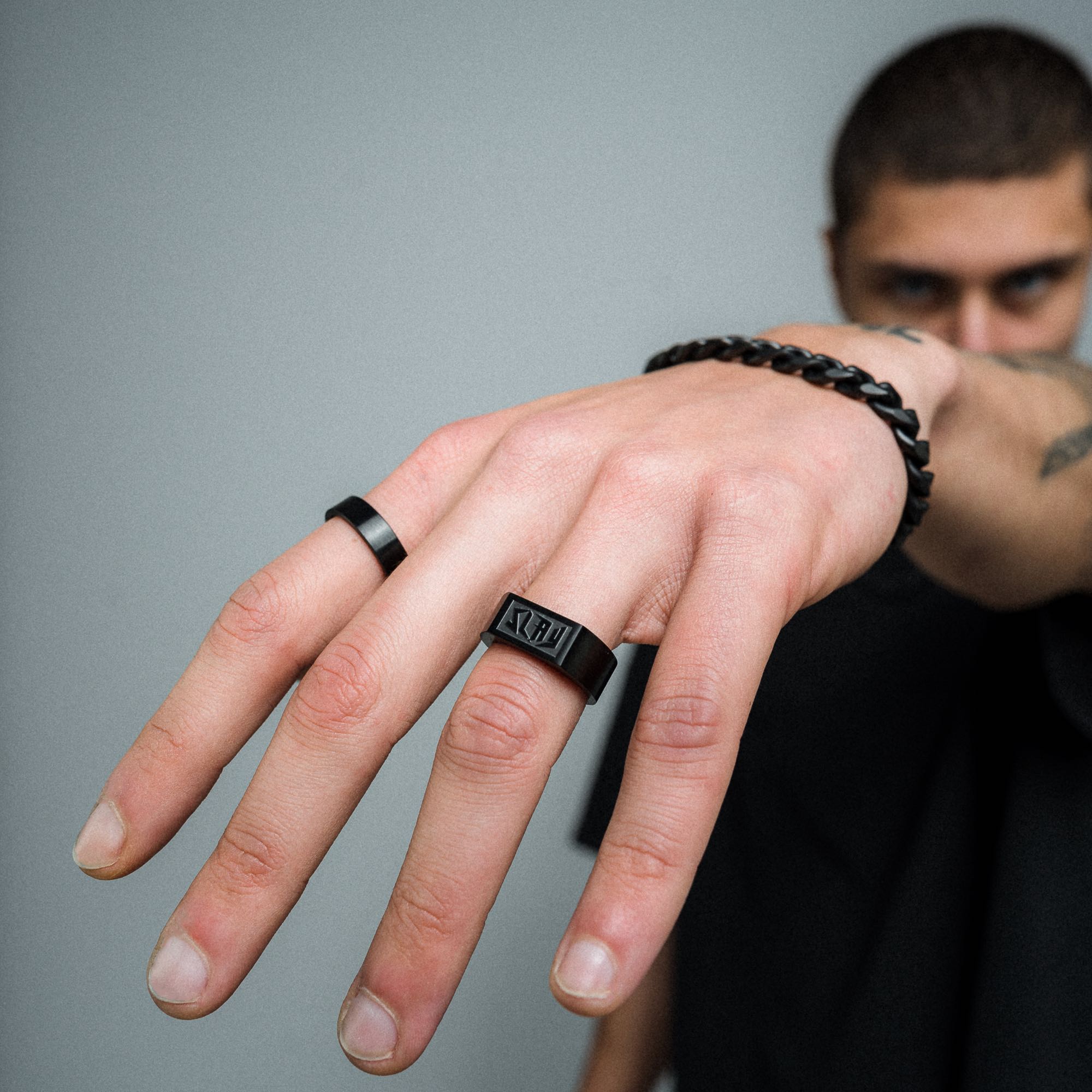 K12 - BLACK STEEL RING - SLAY