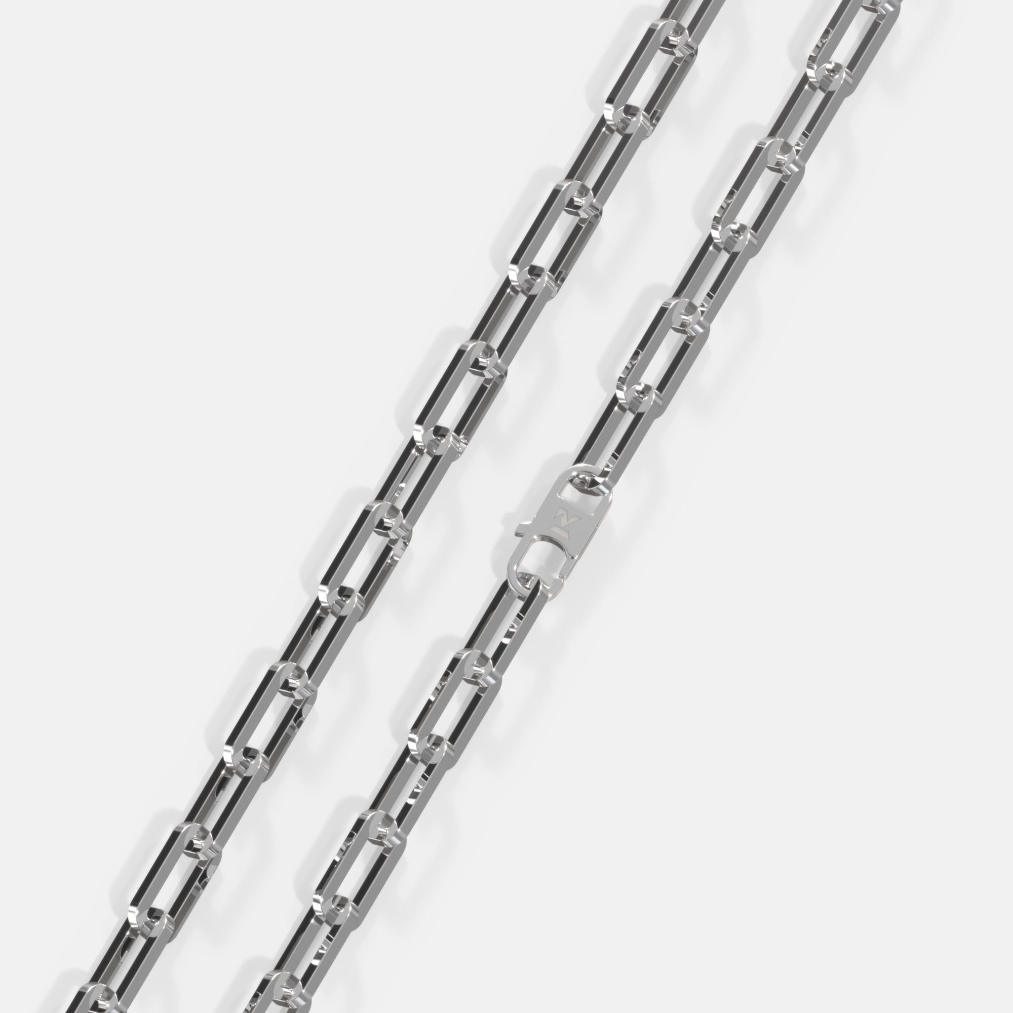 K12 - SILVER BOLD PAPERCLIP CHAIN - 9MM