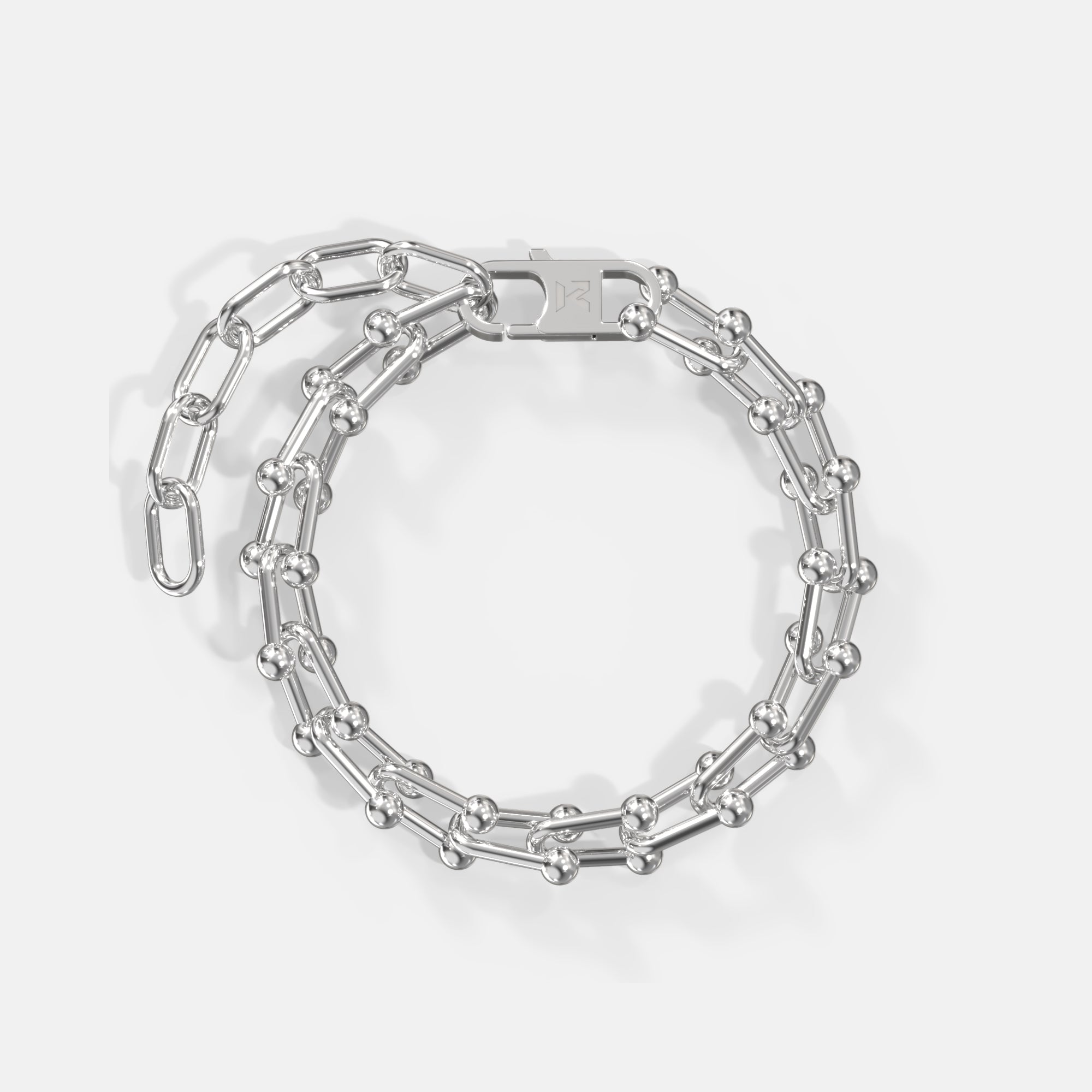 K12 - SILVER U-LINK BRACELET - 13MM