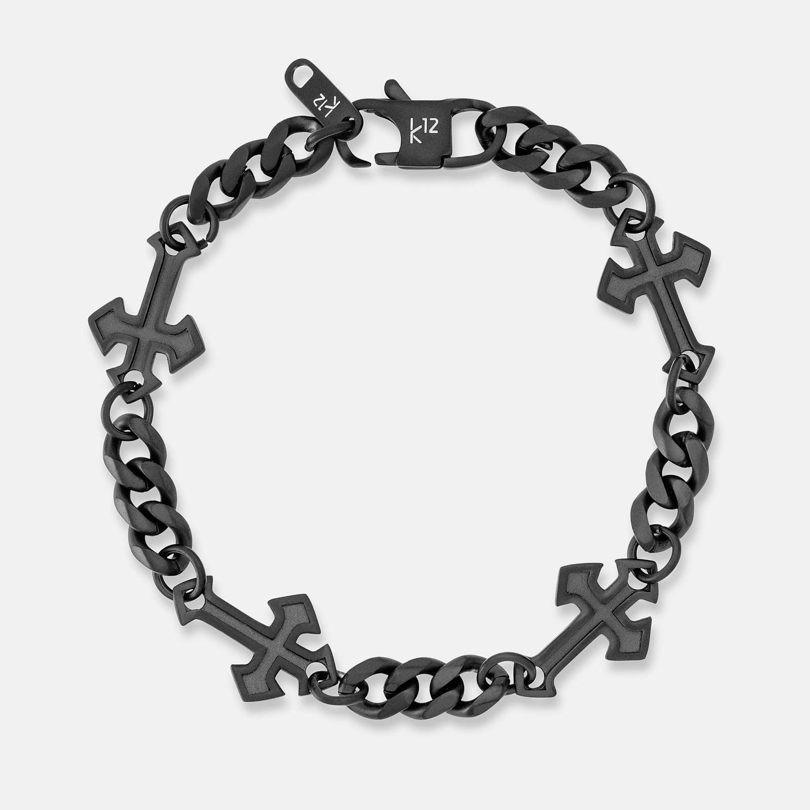 K12 - BLACK GOTHIC CROSS BRACELET