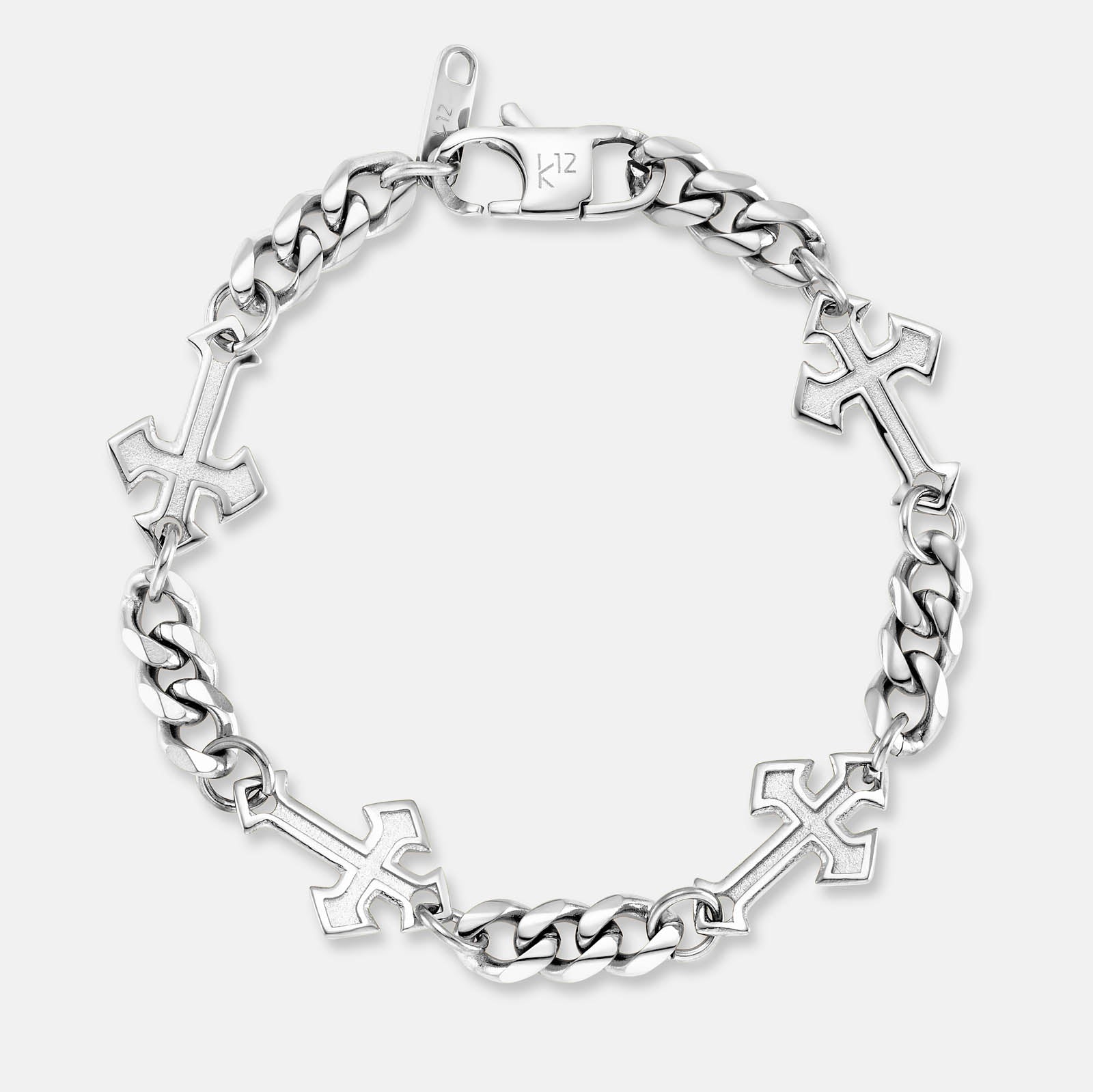 K12 - SILVER GOTHIC CROSS BRACELET