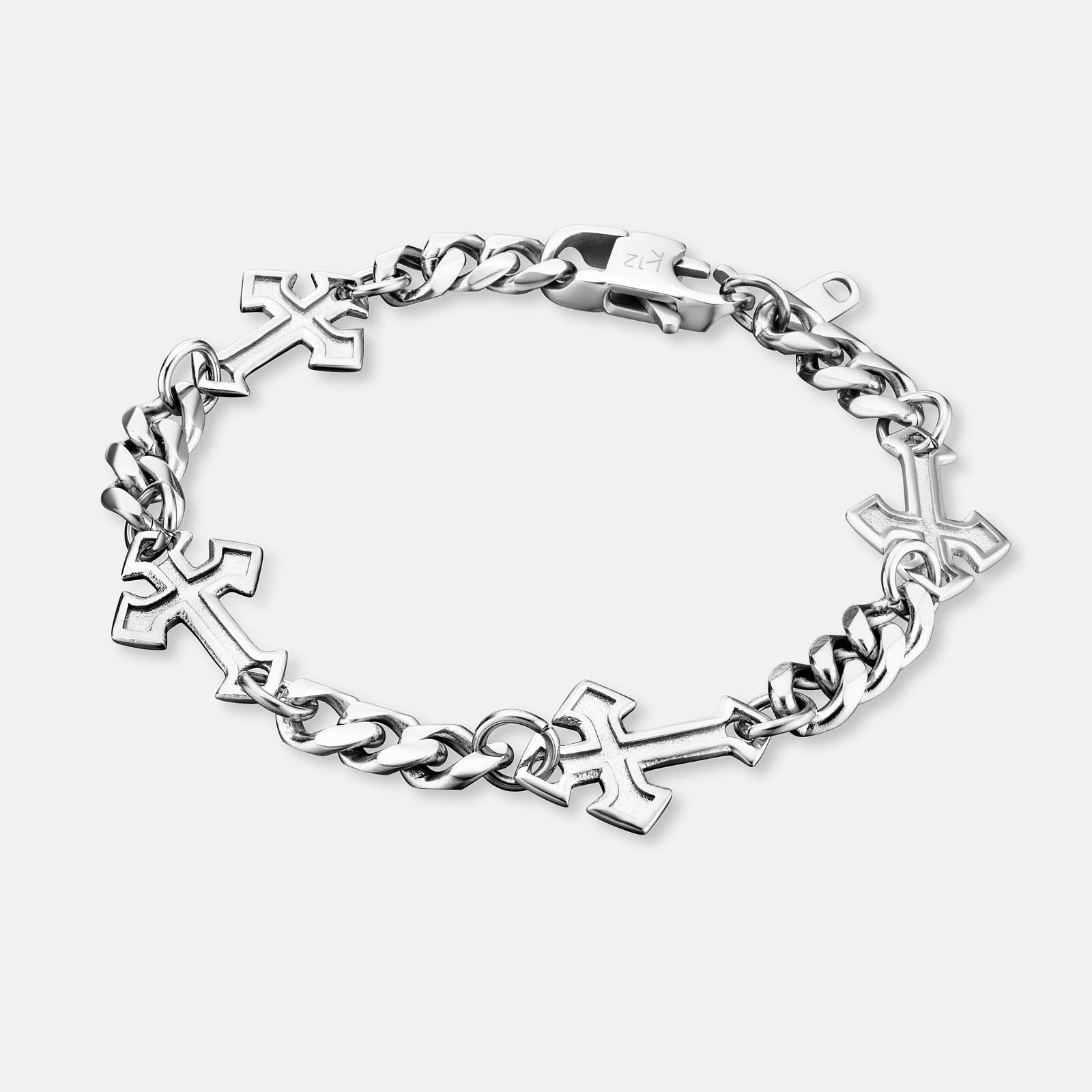 K12 - SILVER GOTHIC CROSS BRACELET