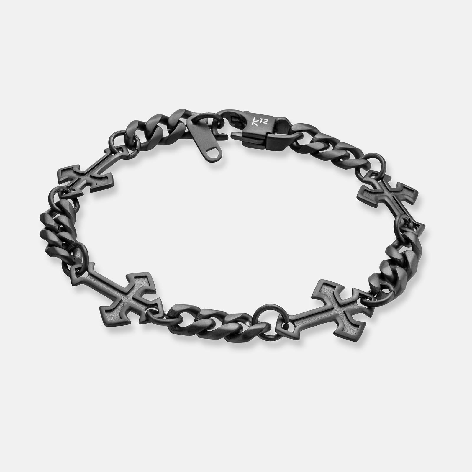 K12 - BLACK GOTHIC CROSS BRACELET