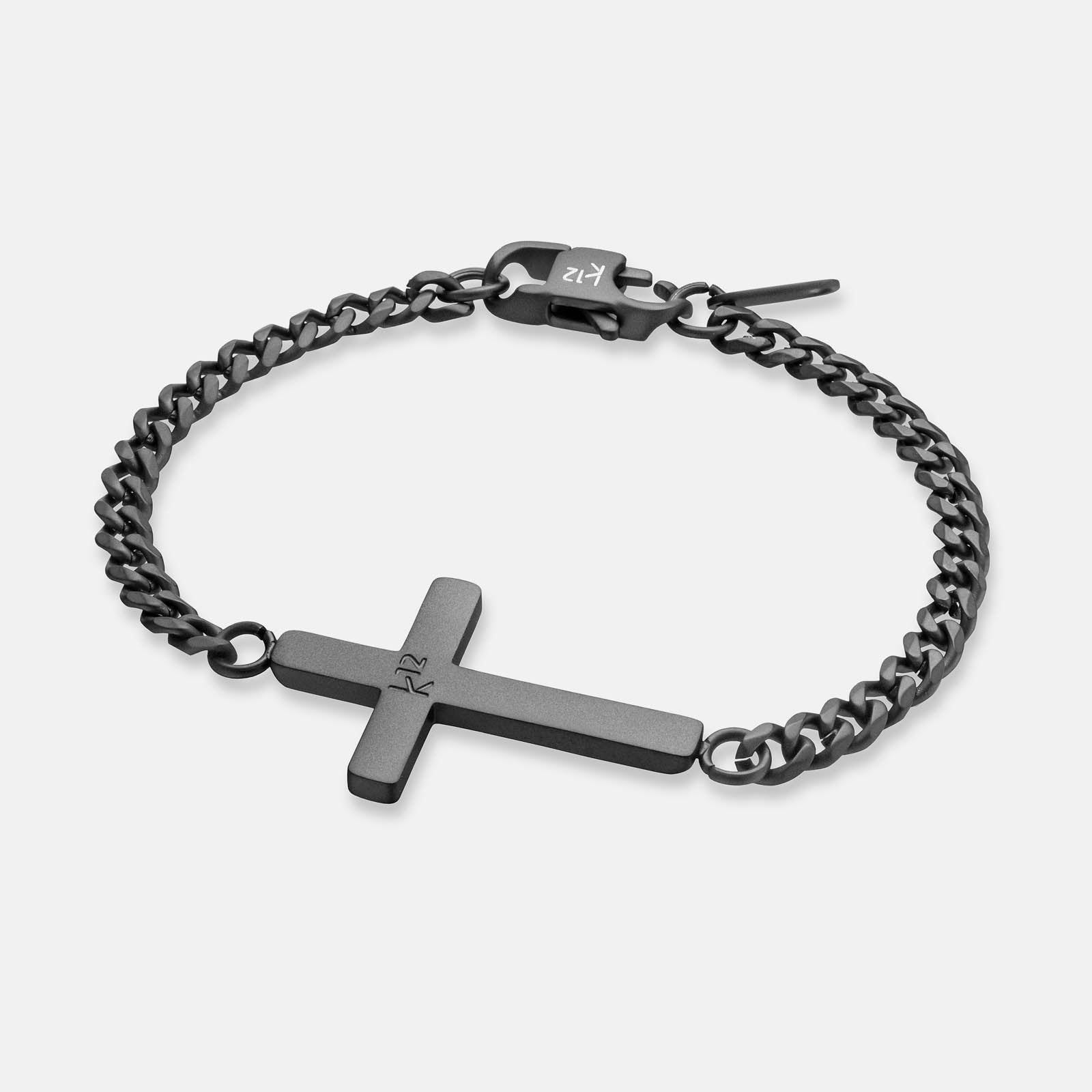 K12 - BLACK STEEL VAITH CUBAN BRACELET