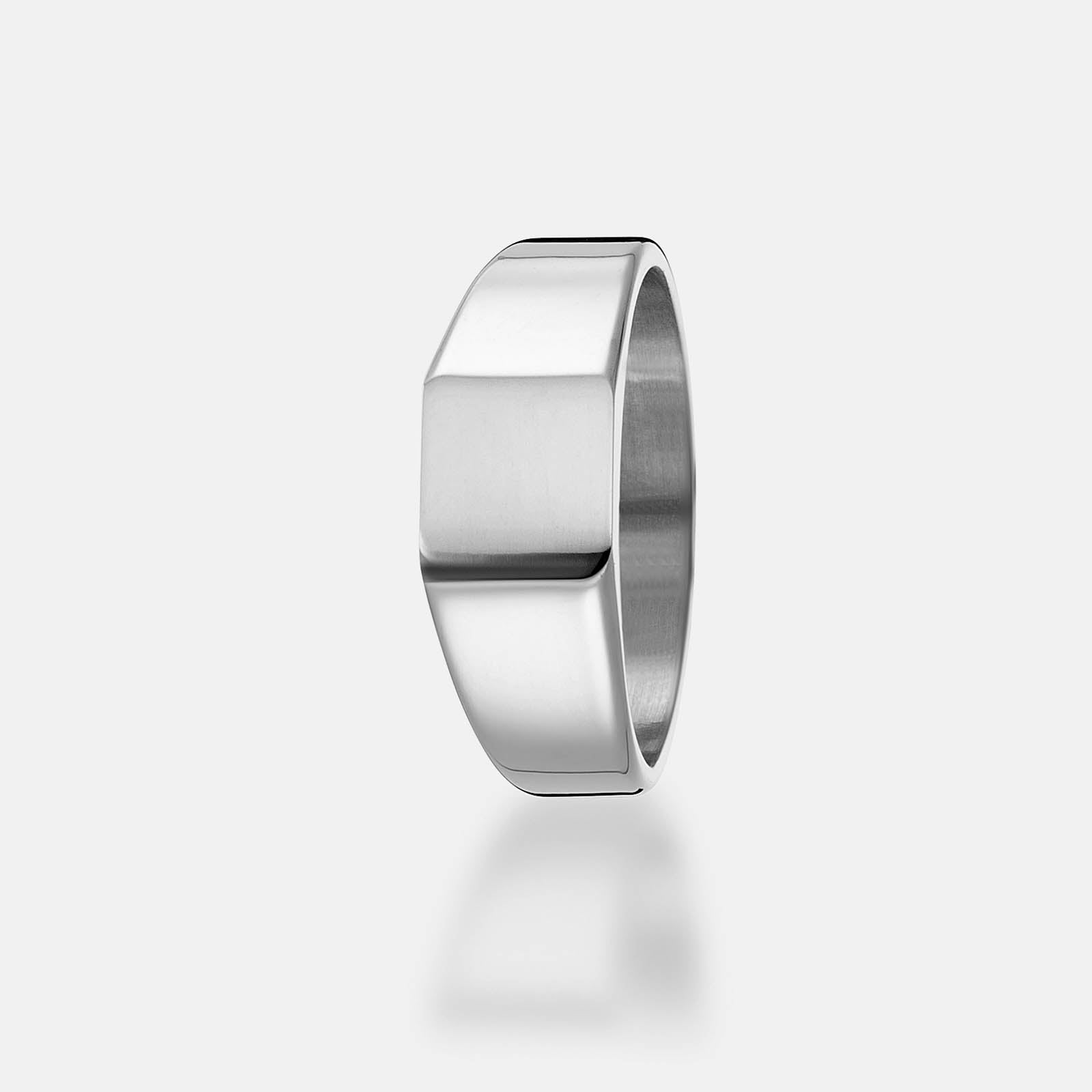 K12 - SILVER PLAIN SIGNET RING