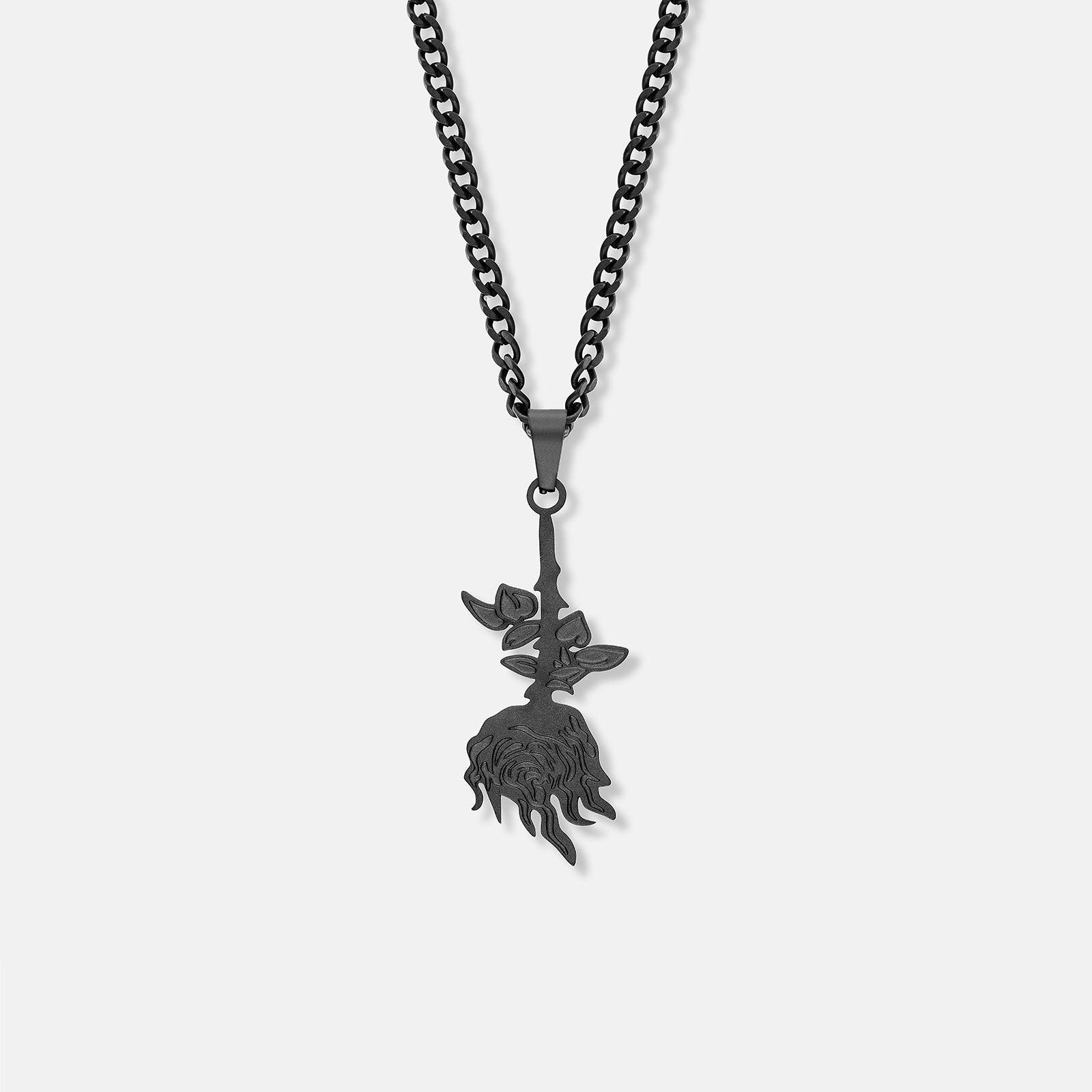 K12 - BLACK STEEL ROSE CHAIN